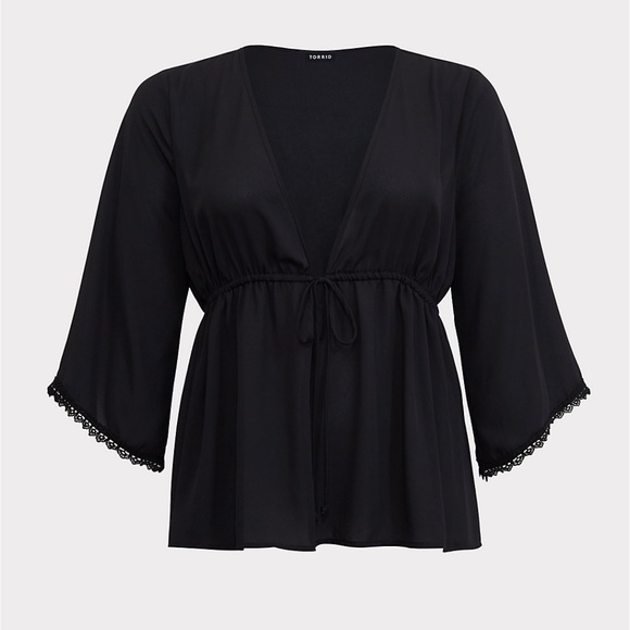 Torrid 5 BLACK TIE CHIFFON BABYDOLL Size 5 - Picture 3 of 6